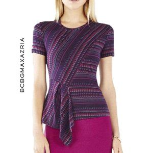 BCBGMaxAzria Purple Patterned Blouse